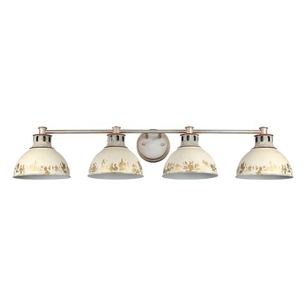 slide 1 of 1, Golden Lighting 0865-BA4 AI Kinsley 4 Light 8" Wide Vanity Light Aged Galvanize Steel / Antique Ivory