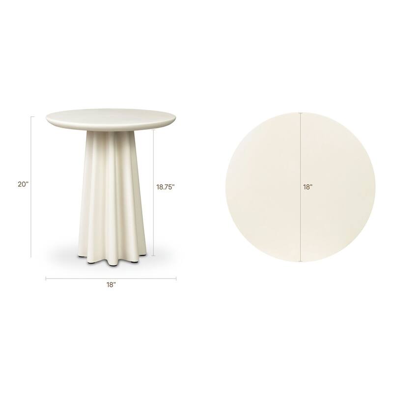 Folda Sculpted Concrete Pedestal Side Table