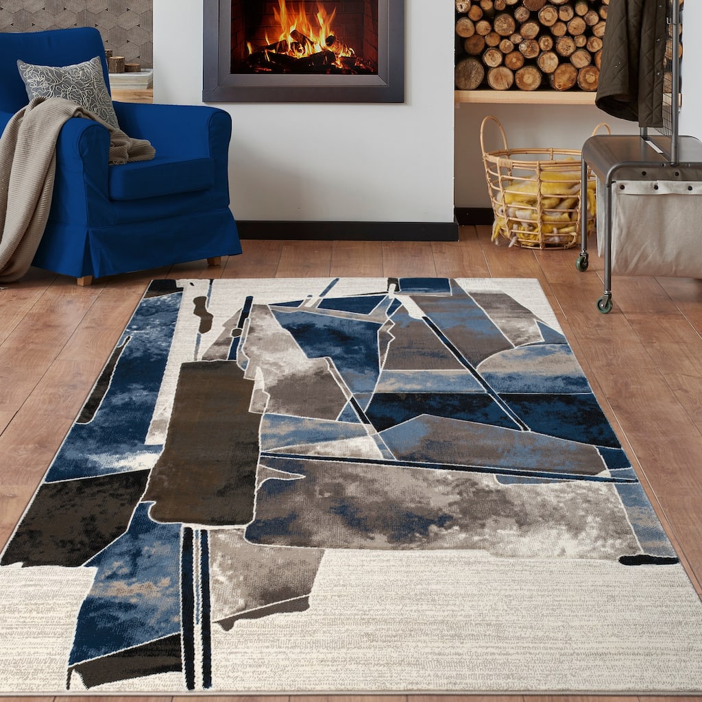 Rhodes Collection Abstract Area Rug