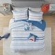 preview thumbnail 18 of 31, Mackenzie Cotton Duvet Cover Set with Chenille Trim by Intelligent Design Kids Blue - Full - Queen
