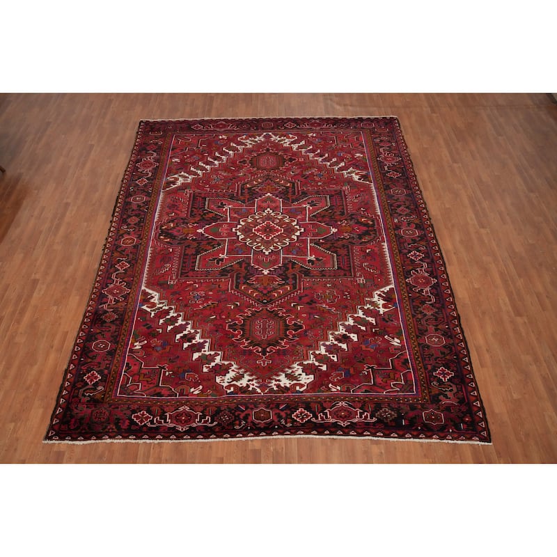 Hand Knotted Oriental 100% Wool Carpet Traditional Medallion Red Heriz Area Rug - 12' 9'' X 10' 4''