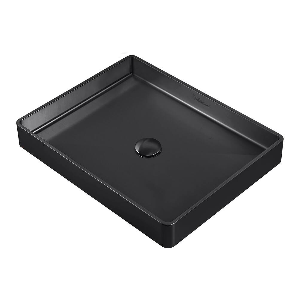 Whitehaus Noah Plus 20-1/2" Stainless Steel Vessel Bathroom Sink with