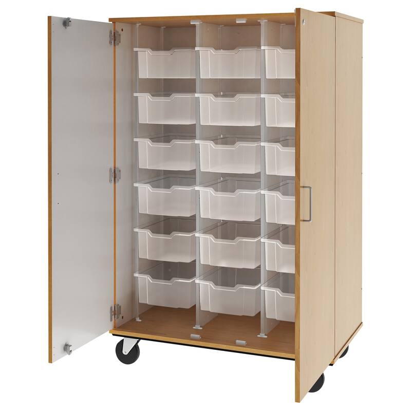 Tall Mobile Storage Tote - Rolling Organizer with Bins - 67" High - Home, Office, Closet, Laundry