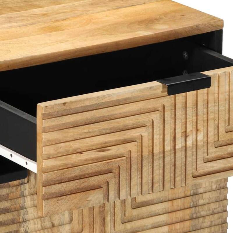 vidaXL Bedside Cabinet Brown Solid Mango Wood 19.7x13.0x23.6 in