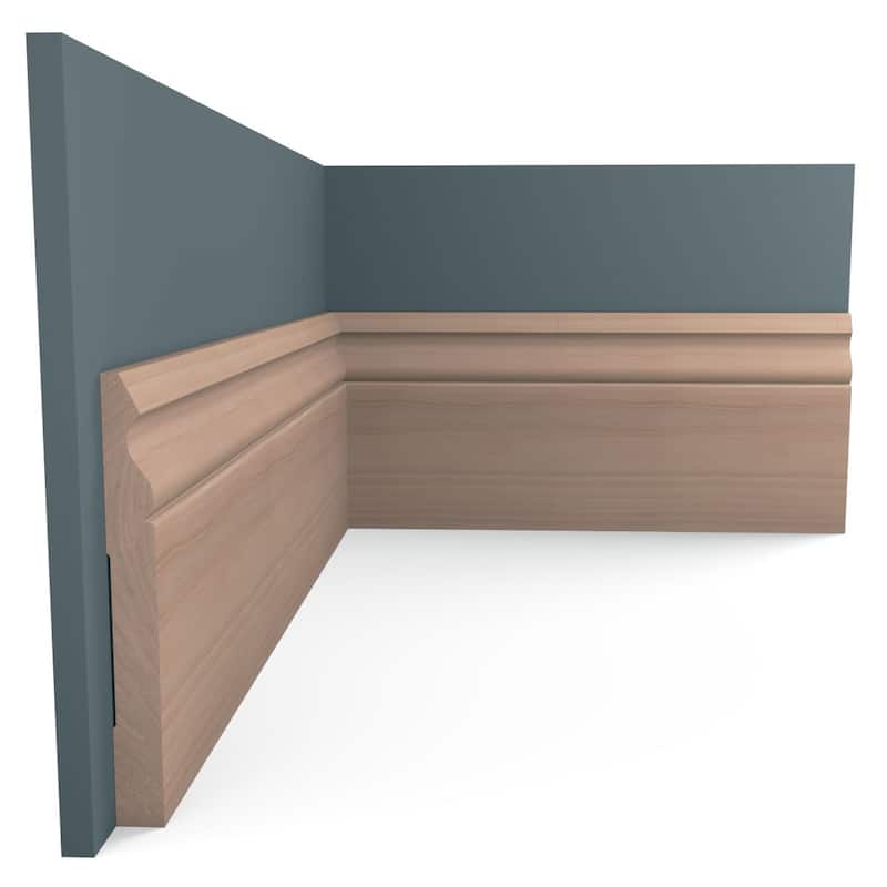 WM217: 9/16-in D x 5-1/4-in W x 96-in L Americraft Solid Hardwood Stain Grade Base Moulding