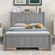 preview thumbnail 27 of 34, Full Size Platform Kids Bed Frame with Storage Drawers, Shelves, Headboard & Footboard in Solid Pine Wood, Easy Assembly, Blue