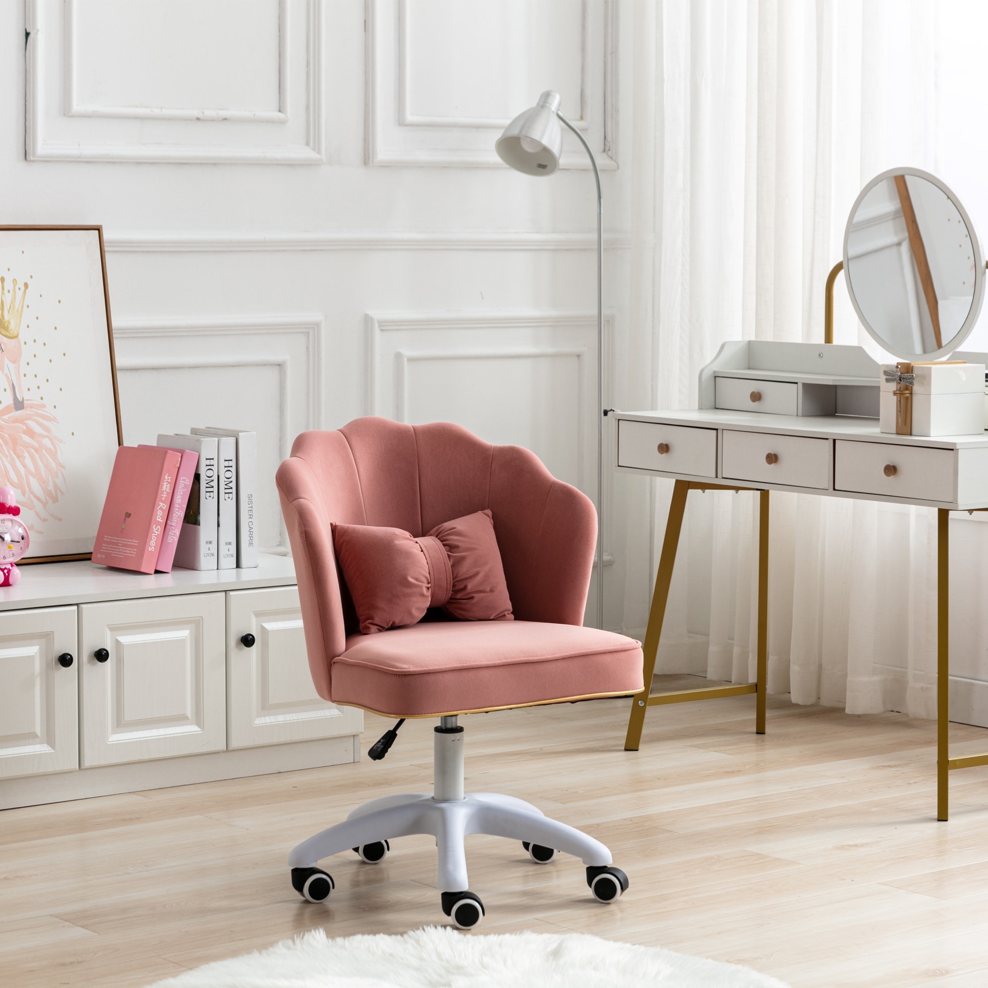 Rolling vanity on sale chair