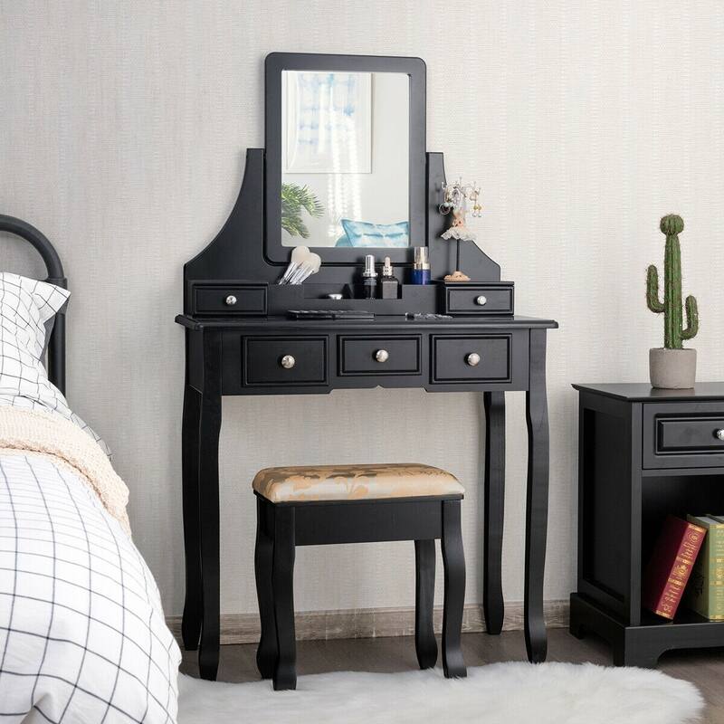5 Drawers Removable Box Makeup Dressing Vanity Set - 31.5" x 16" x 55" (L x W x H)