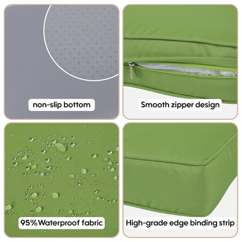 Polyester 14-Piece Outdoor Rattan Cushion Covers Set with Zipper - 25.6L x 25.6W x 3.9H inch