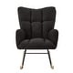 preview thumbnail 50 of 51, Teddy Fabric Tufted Glider Rocking Chair with Metal Frame