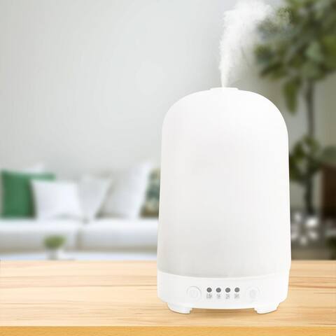 100ml Aromatherapy Essential Oil Diffuser, Textured Ultrasonic Cool Mist Humidifier, AUTO Shut off, 7 Color Changing LED Lights