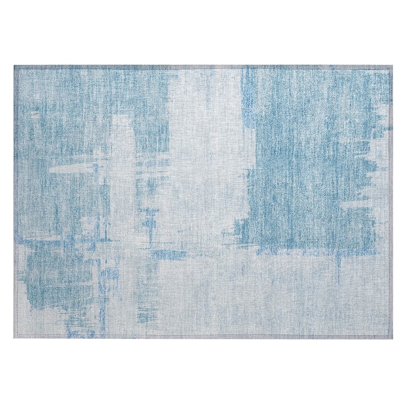 Machine Washable Indoor/ Outdoor Chantille Abstract Modern Rug