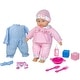 preview thumbnail 1 of 3, Lissi: 11" Talking Baby Doll - Pink & Blue Floral Outfit & Cap, 6 Sounds