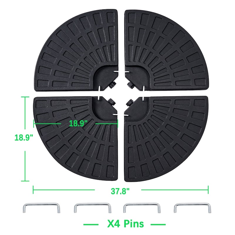 Javlergo 3-in-1 Heavy Duty Umbrella Base Stackable Sand & Water Fillable Patio Weights Portable HDPE Stand for Outdoor Umbrellas