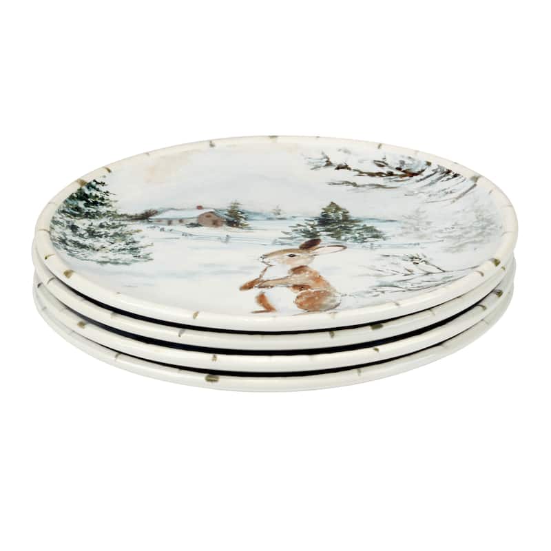 Certified International Winter Frost 8.5" Salad/Dessert Plates, Set of 4 - 8.5" Diameter x .75"