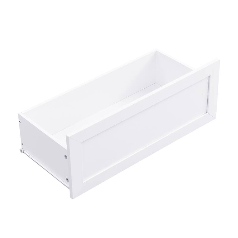 Farmhouse 4-in-1 Hall Tree with Wood Grain Bench and Storage Drawers - 55.9" W × 15" D × 75.6" H