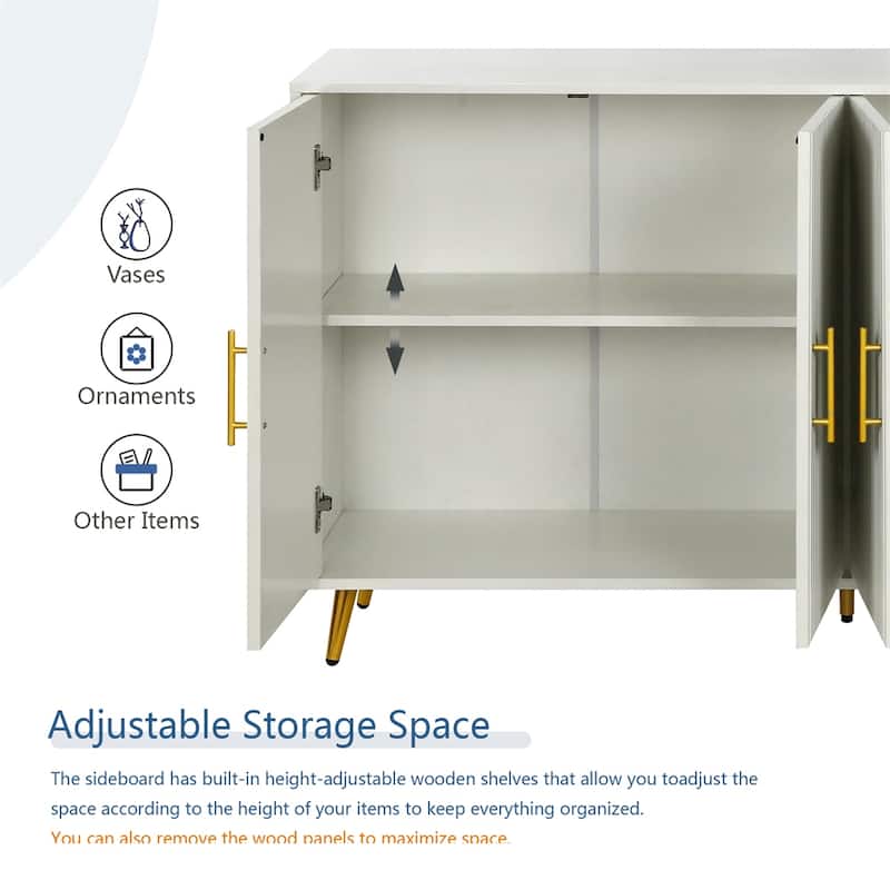 Sideboard Storage Cabinet & Adjustable Shelves for Living Room Bedroom
