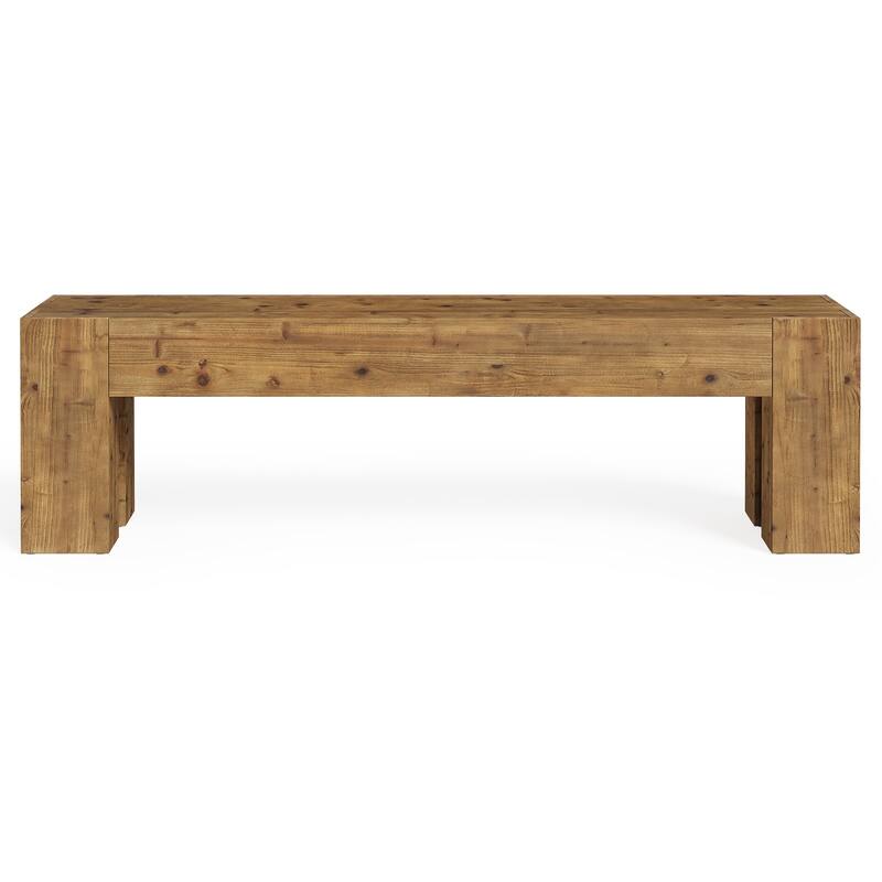 Solid Wood Bench, 47" Rustic Extra Long Heavy Duty Entryway Bench