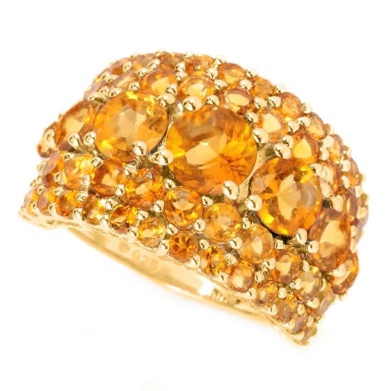 18K Yellow Gold Over Sterling Silver Citrine Ring