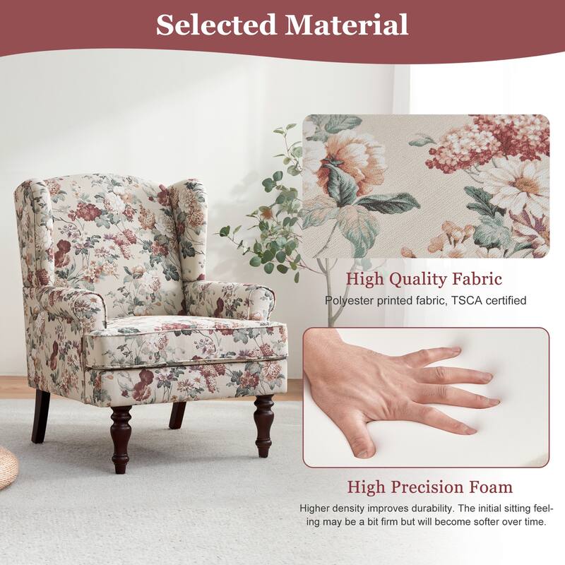 Accent Arm Chair with Turned Legs and Round Arms