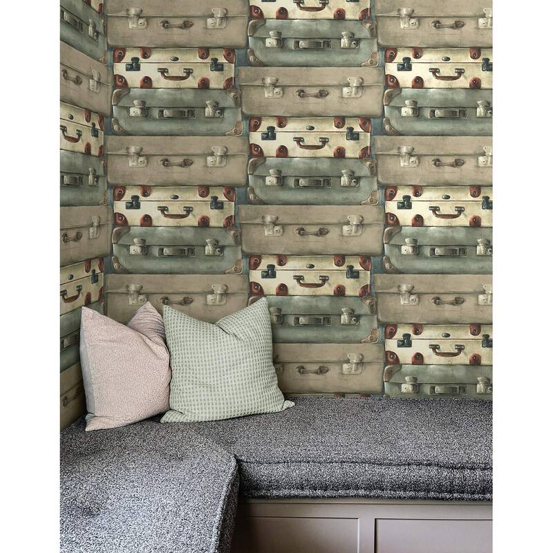 Seabrook Designs Preston Retro Cases Unpasted Wallpaper