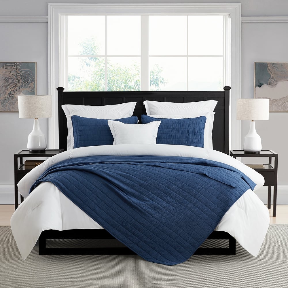 Swift Home Crinkle Enzyme Wash Oversized Coverlet/Bedspread Quilt Sets