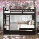 preview thumbnail 39 of 56, Multifunction Twin over Twin Wood Bunk Bed With Two Drawers and Solid Wood Espresso