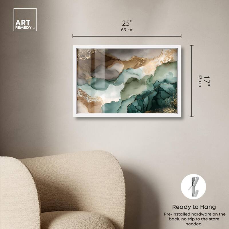 Golden Estuary I Shadowbox by Art Remedy