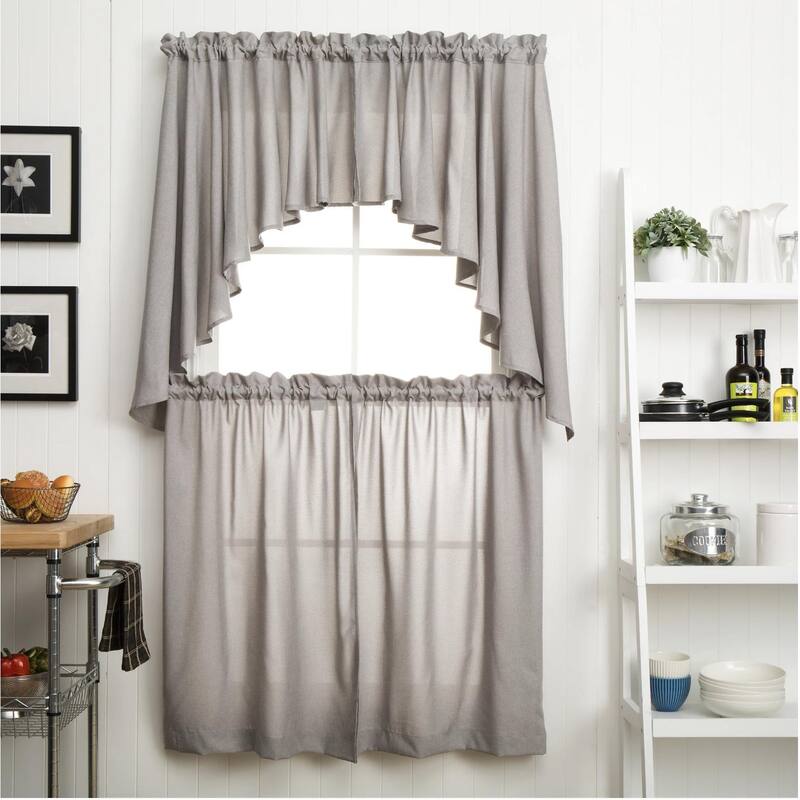 Ricardo Glasgow Curtain Swag Set - 62 x 38 - Grey