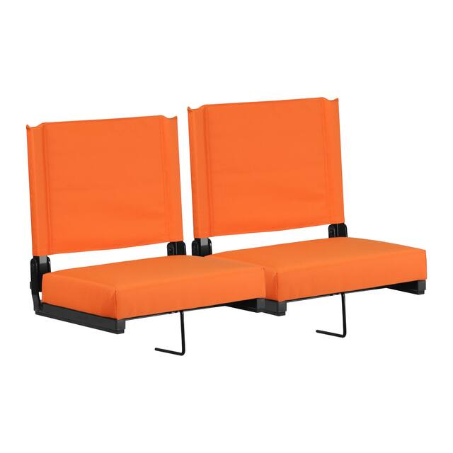 2 Pack 500 lb. Rated Lightweight Stadium Chair-Handle-Padded Seat
