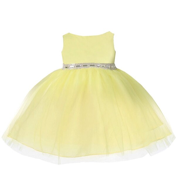 yellow tulle flower girl dress