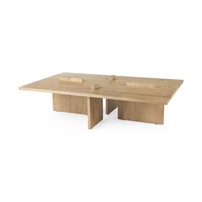 HomeRoots 34" Natural Rectangular Coffee Table