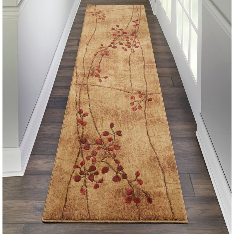 Copper Grove Oxford Floral Area Rug - Latte - 2'3" x 10' Runner