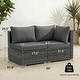 preview thumbnail 17 of 24, 4-Piece Oversized Outdoor Modular Sofa Set, 27.5" Wide Wicker Patio Conversation Set with 4-Inch Thick Cushions