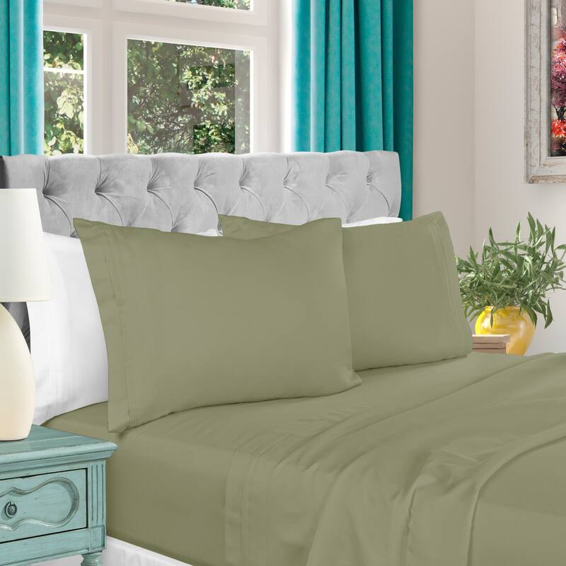 Egyptian Cotton 1000 Thread Count 4 Piece Bed Sheet Set by Superior - Full - Sage