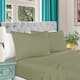 ﻿Superior Mabel 1000-Thread Count Egyptian Cotton Solid Sheet Set - Queen - Sage
