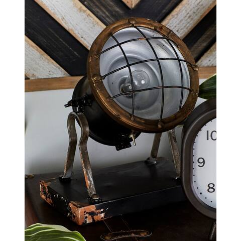 Silver Iron Industrial Accent Lamp 10 x 9 x 9 - 9 x 10