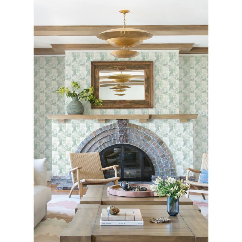 A-Street Prints Perrin Sea Green Gem Geometric Wallpaper