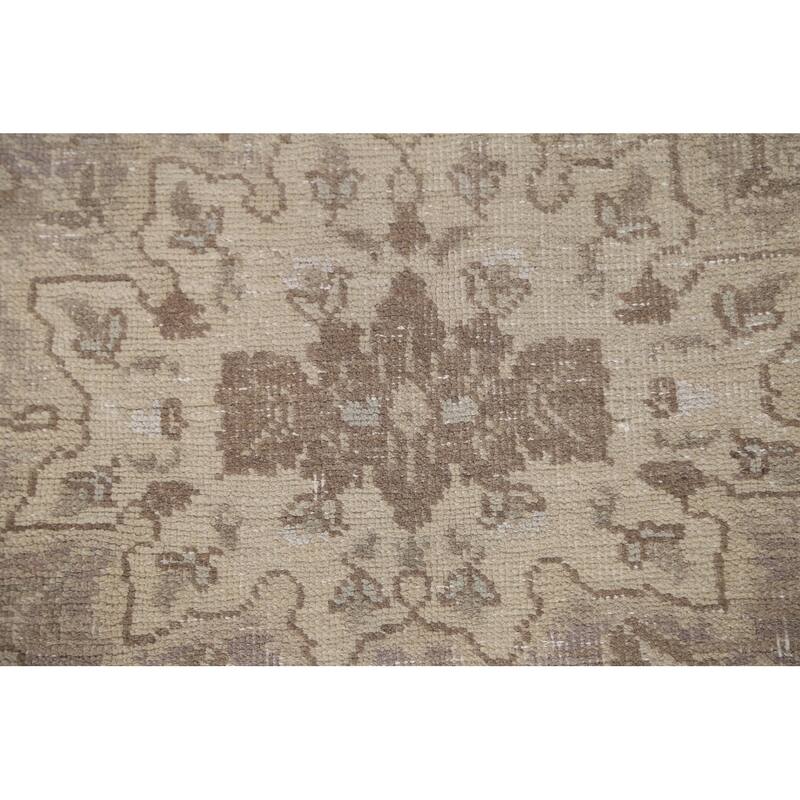 Hand Knotted Oriental 100% Wool Carpet Traditional Floral Beige & Ivories Tabriz Area Rug - 10' 11'' X 8' 1''