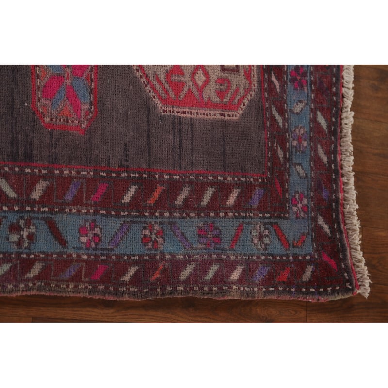 Over-Dyed Meshkin Persian Vintage Runner Rug Hand-Knotted Wool Carpet - 4'3" x 10'5"