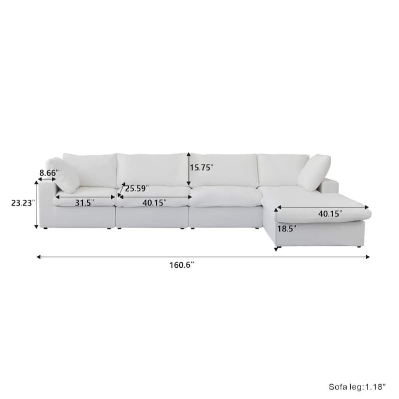 L Shape Couches for Living Room, Modern Modular Convertible Sectional Sofa Couch with Removable Cushion Covers