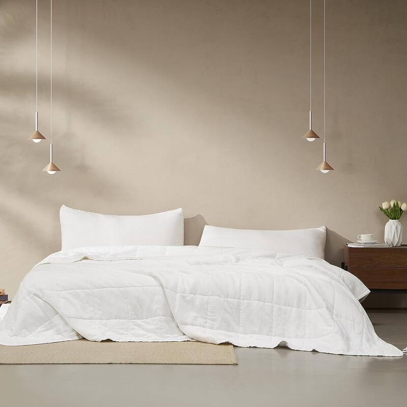 Dark Sky Reserve® - Bamboo Linen Comforter - Portugal Made - Pure White - Queen