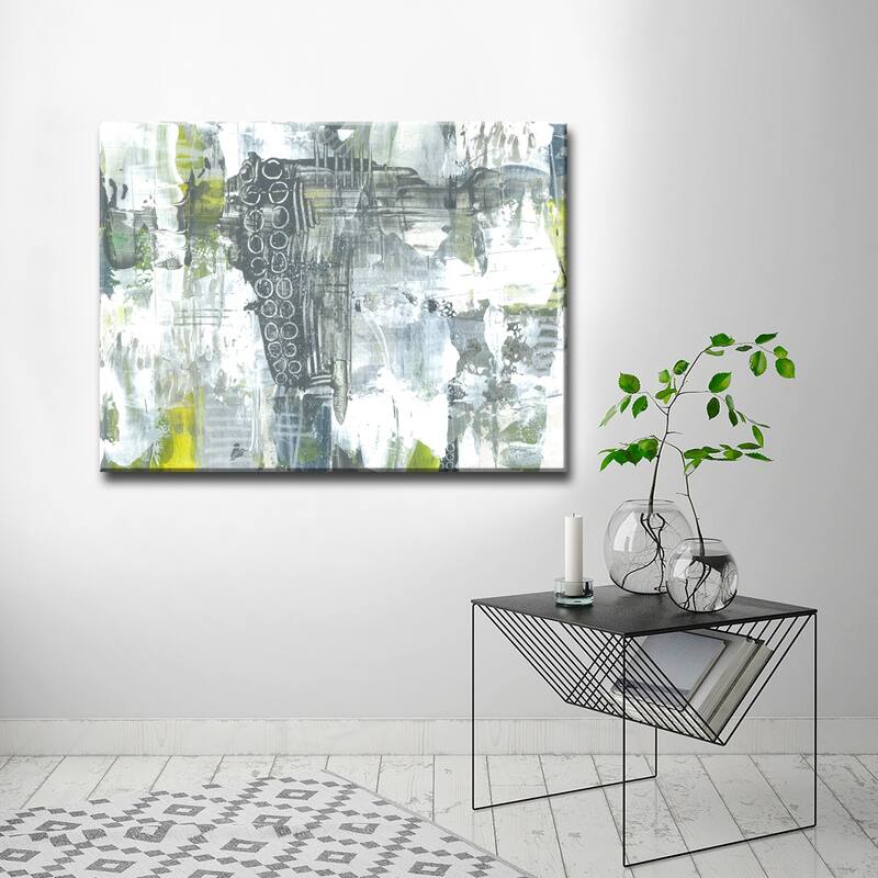 'Grey and Yellow Orbs' Canvas Art Print