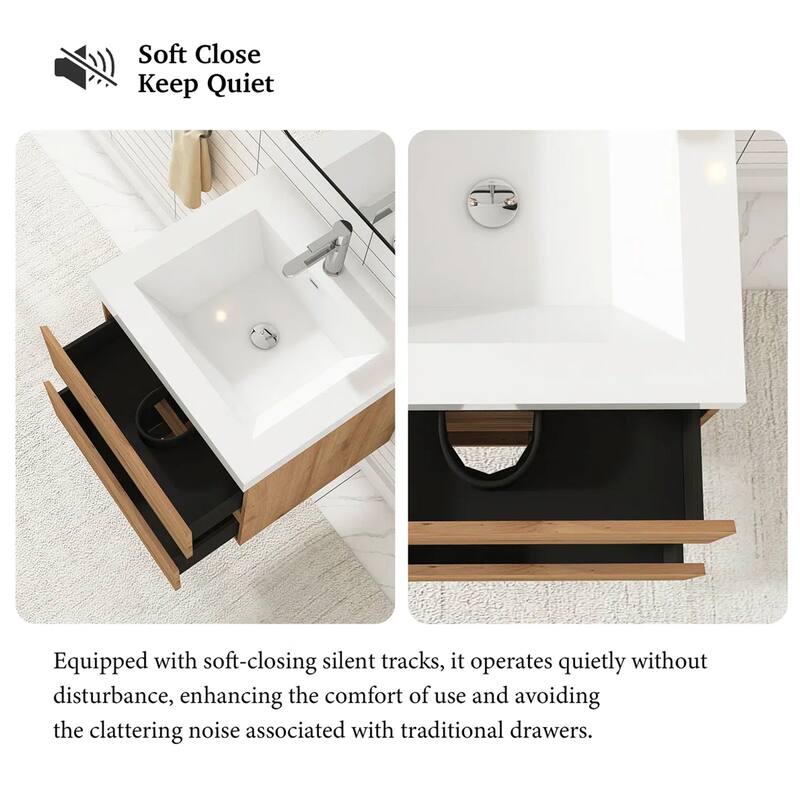 Floating Bathroom Vanity with Resin Top