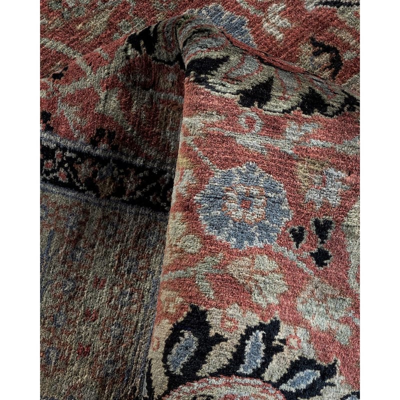 Overton Hand Knotted Wool Vintage Inspired Modern Contemporary Overdyed Red Area Rug - 3' 2" x 4' 10"