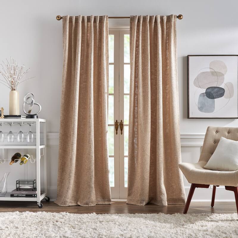 KARL LAGERFELD PARIS Cosette Curtain Panel Pair - 84 Inches - Ochre
