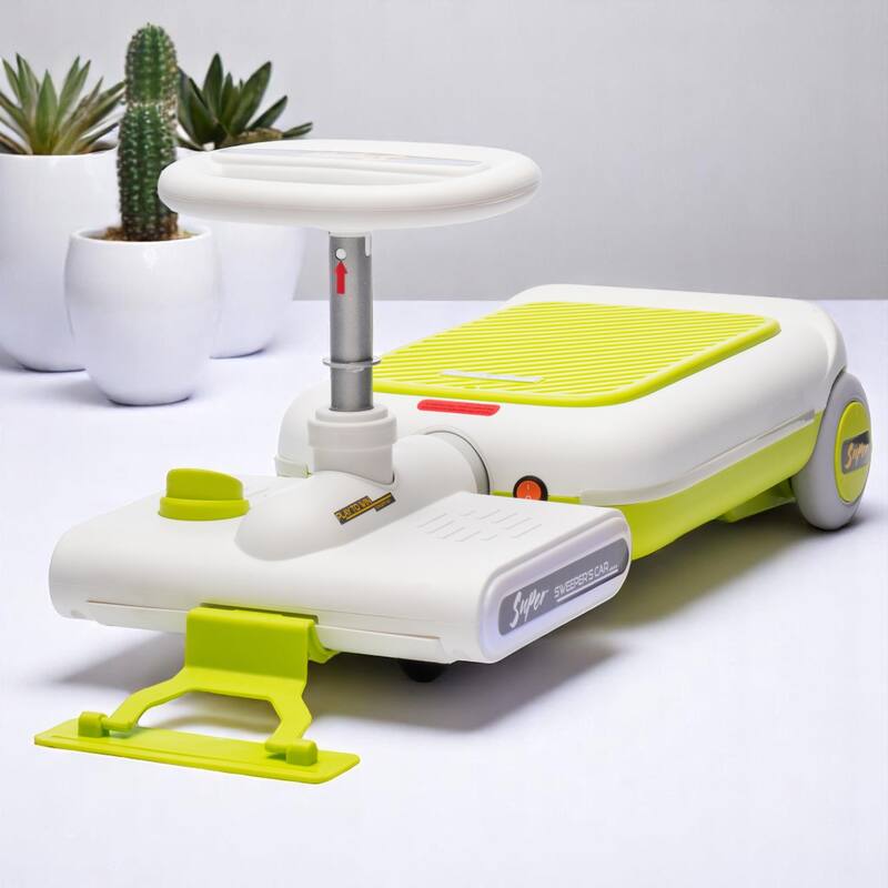 12V Electric Ride-On Cleaning Car for Kids with Mopping Function, Music, Lights, Retractable Body - Toddler Cleaning Vehicle