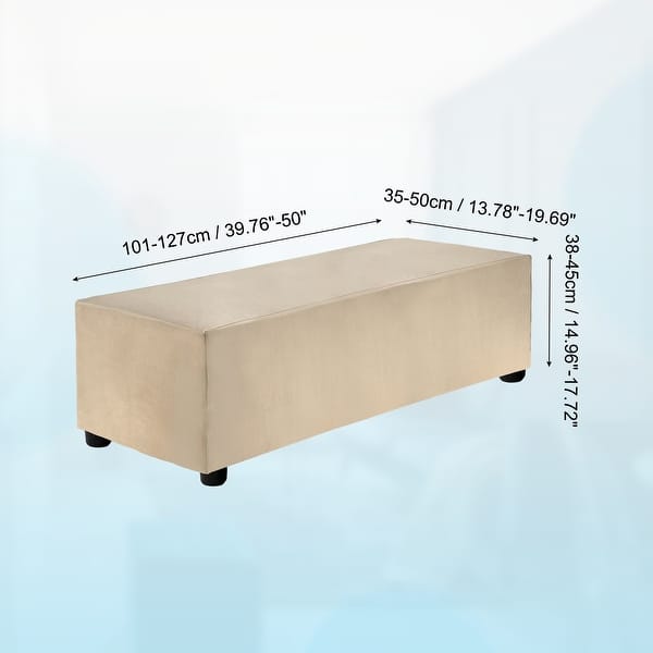 dimension image slide 35 of 52, Stretch Foot Stool Cover Rectangular Square Foot Stool Slipcover