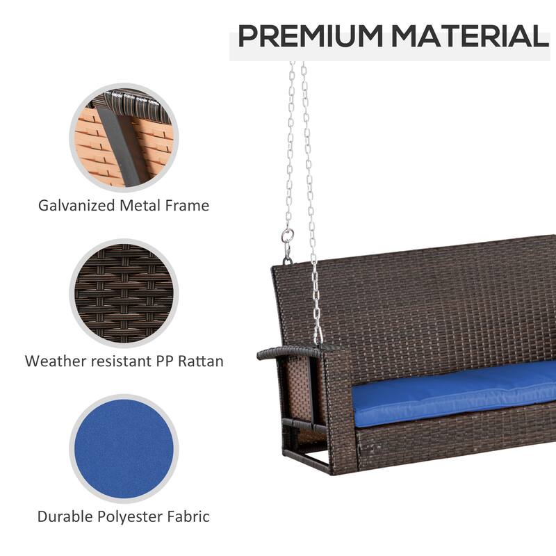 Wicker Hanging Swing Bench (2-Person)