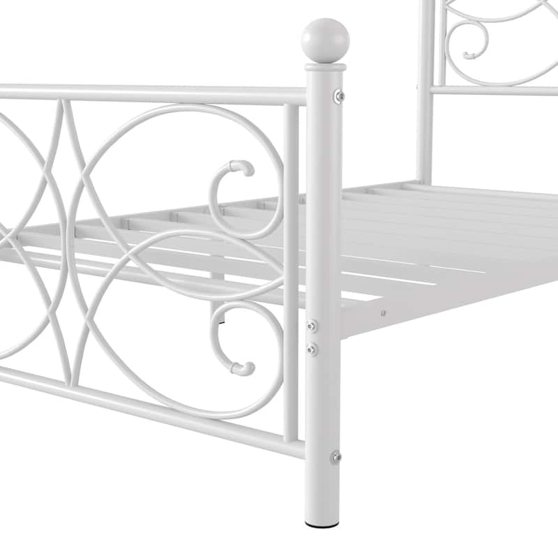 VECELO Metal Bed Frame with High Headboard and Footboard, Platform Beds with Heavy Duty Mattress Foundation